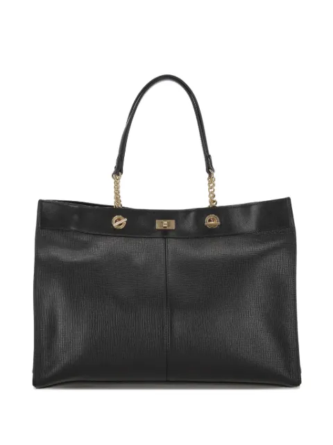 Anya Hindmarch top-handle leather tote bag Black 200219BLACK