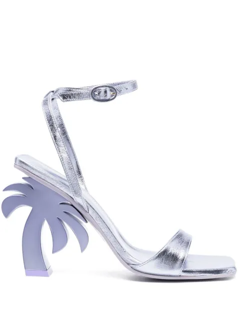 Palm Angels palm tree heel sandals Purple PWIH004F22LEA0023700