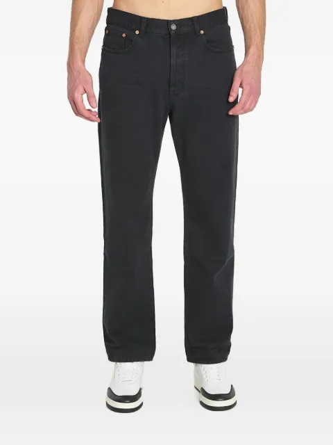Saint Laurent leather-patch five-pocket jeans Black 795478Y29WB