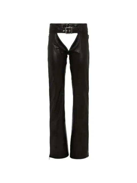 DSQUARED2 buckle belt leather trousers Black S71KB0761SX9749