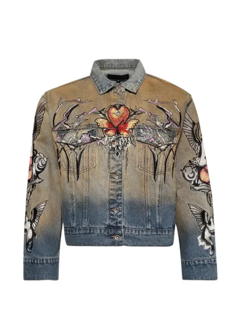 Who Decides War Dove embroidered trucker jacket Blue 1131160030FW25
