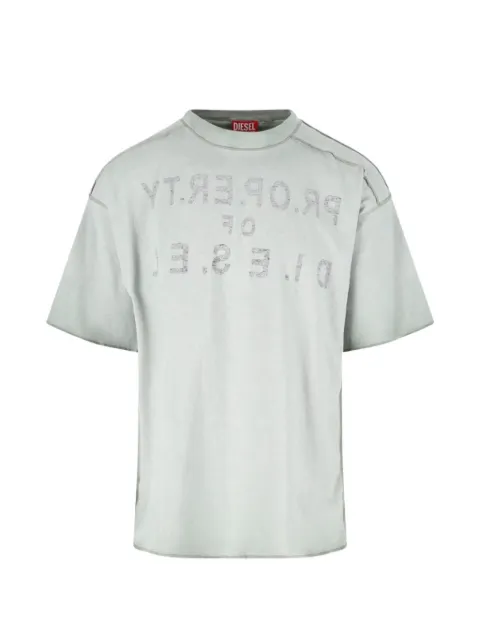Diesel relaxed cotton T-shirt with front and back print Green A202260QMBT