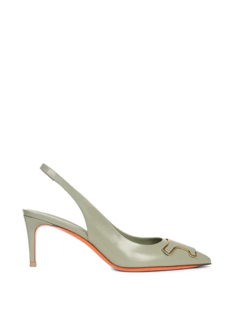 Santoni detail slingback pumps Green WDLS70828HA2TBGN