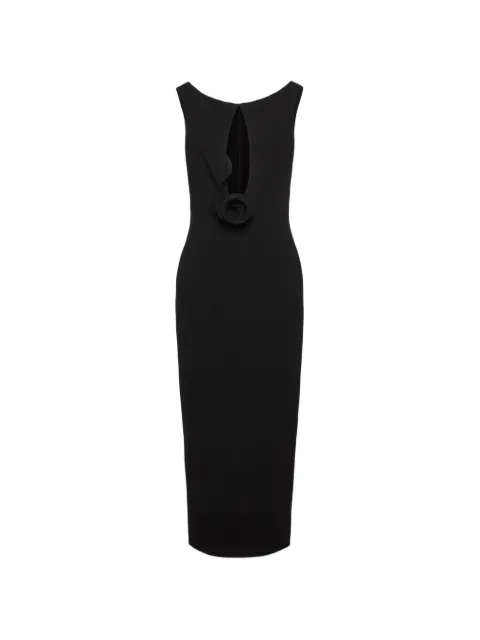 Magda Butrym flower-appliqué midi dress Black 222925BLACK