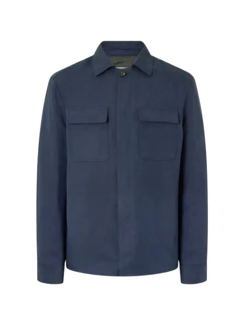 Eleventy flap-pocket shirt jacket Blue M75GIAK08TES0M116