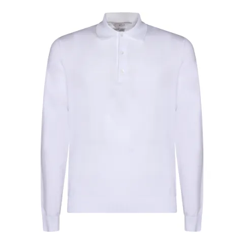 Malo button long-sleeved polo shirt White UXD145F3L27E105
