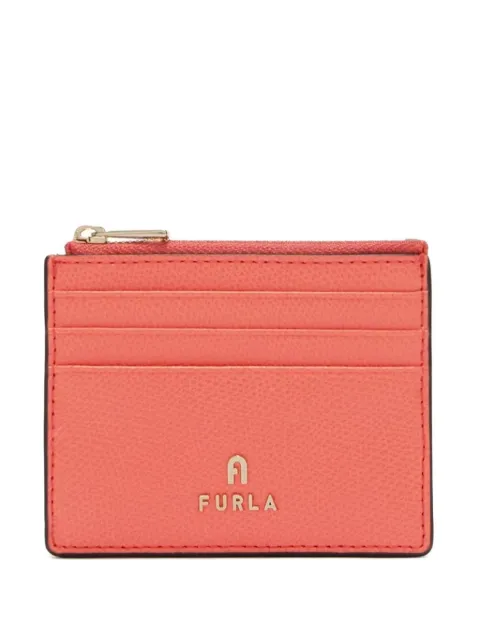 Furla Camelia textured logo card case wallet Orange WP00388ARE0001007