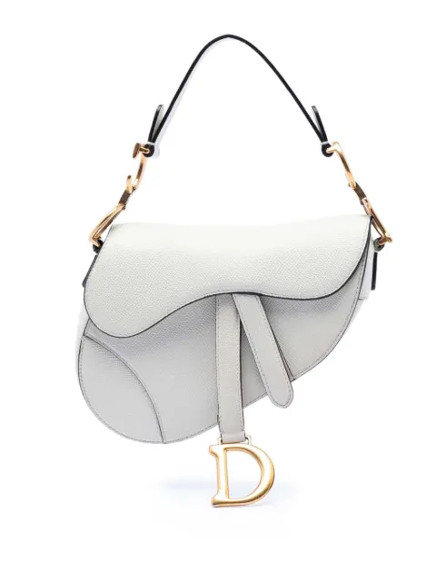 Christian Dior Pre-Owned 2020 Mini Grained Calfskin Saddle Bag satchel White HNNZI6OPZOUELNPL