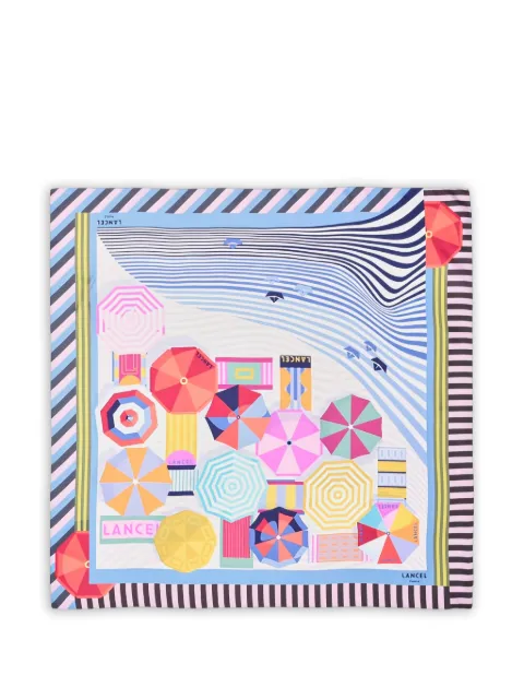 Lancel silk square scarf Blue A1413005TU