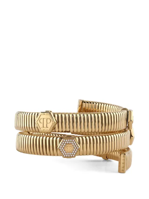 Philipp Plein Snake Hexagon crystal-embellished bracelet Gold PJ7GA02BU