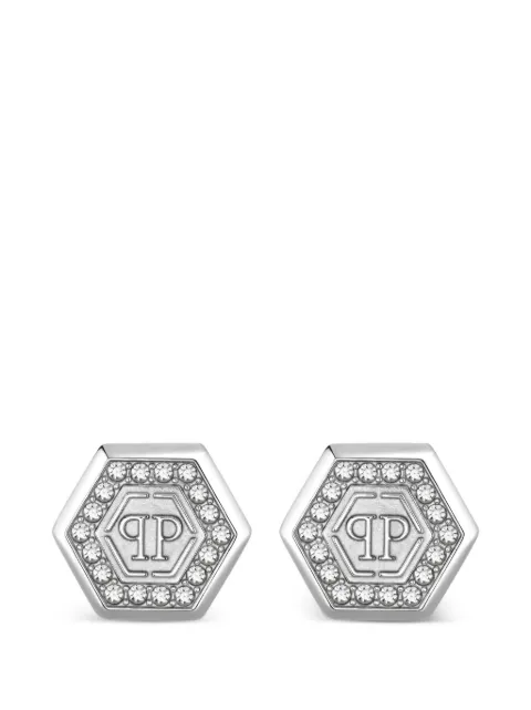 Philipp Plein Plein Legacy hexagon earrings Silver PJREA19EU