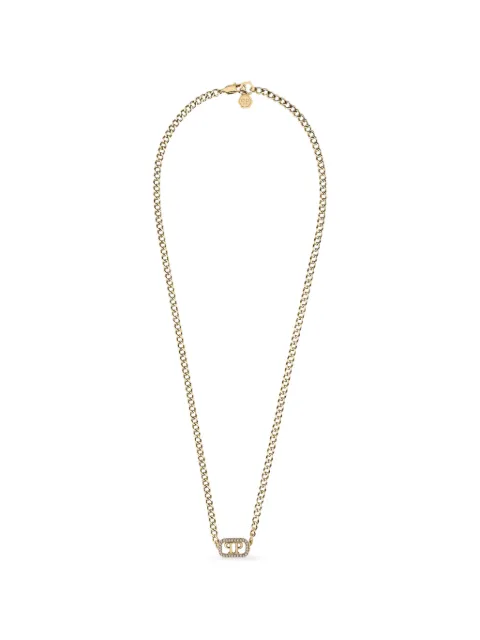 Philipp Plein Plein Lettering crystal-embellished necklace Gold PJ1AA35NU