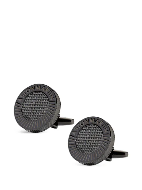 Aston Martin Watches logo round cufflinks Black MJISF5CU7