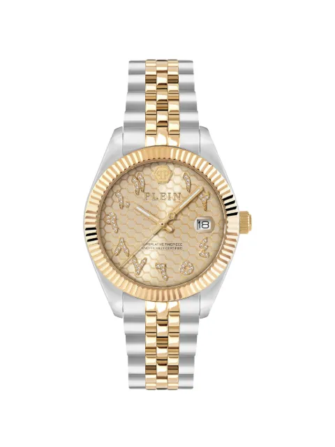 Philipp Plein Superlative crystal-embellishment 34mm watch Gold PWYFA0526