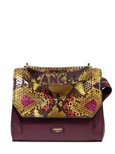 Lancel Ninon python flap cross body bag Purple A13408X4TU