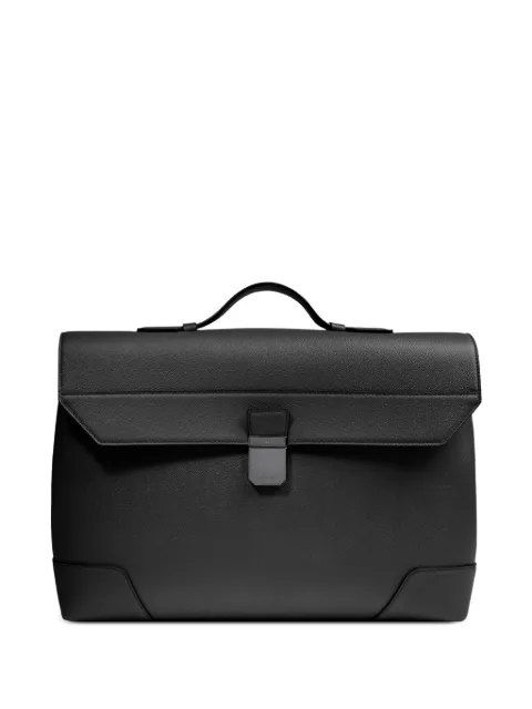 Lancel Charlie flap textured briefcase Black A1379810TU