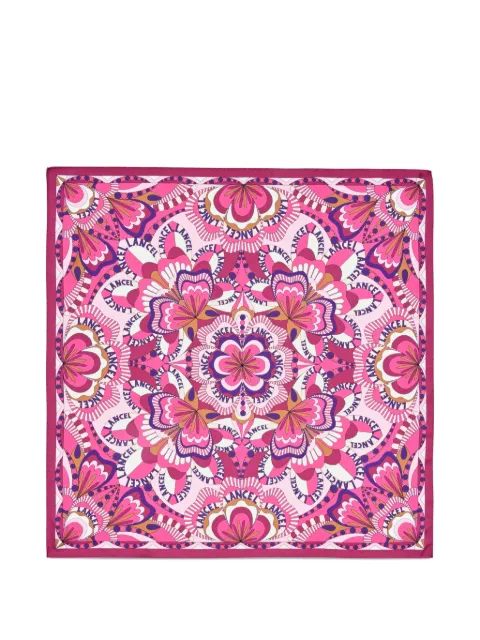 Lancel printed silk square scarf Pink A08468IZTU