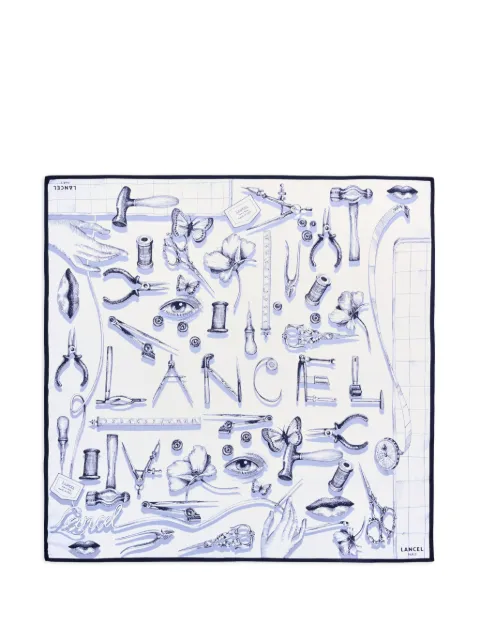 Lancel graphic-print square headband White A1413604TU