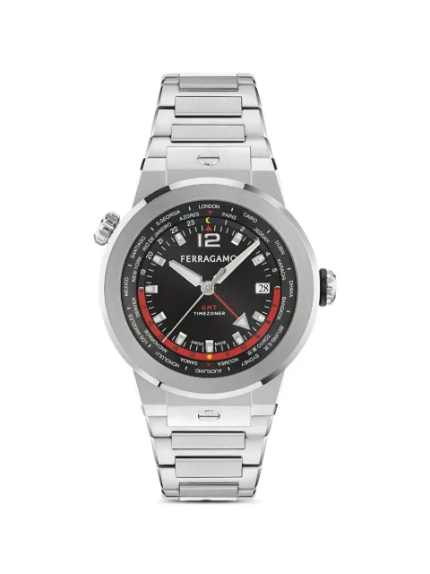 Ferragamo F-80 GMT Worldtime 43mm watch Black SFHA01026