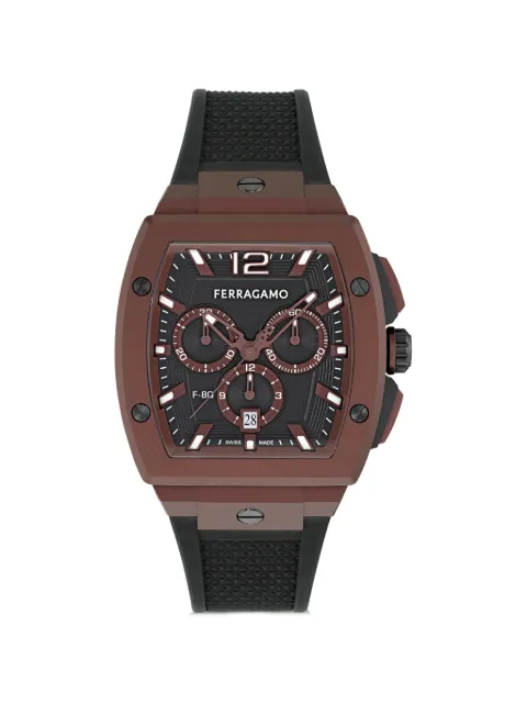 Ferragamo F-80 Tonneau Chronograph 42mm watch Black SFKE01126