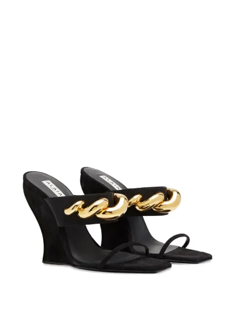 Alaïa wave jewel mules in suede Black AA3S3002I136999