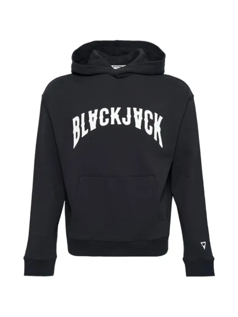 Blackjack long-sleeve logo-lettering hoodie Black HDNNJ1CR