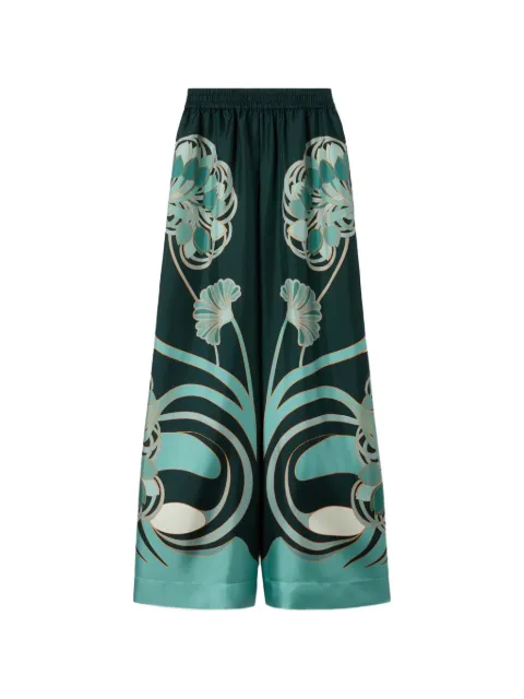 La DoubleJ floral-print trousers Green TRO0026SIL001BTU01GR03
