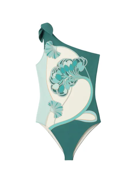 La DoubleJ knot floral-print swimsuit Green SWI0058LYC006BTU01GR11