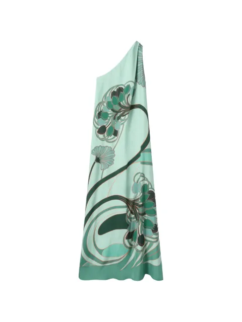 La DoubleJ Roy one-shoulder floral-print dress Green DRE0304SIL026BTU01GR11