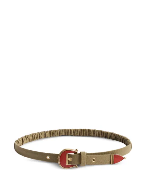 La DoubleJ eyelet detail buckle belt Neutrals BEL0013COT089SOLIDBR01