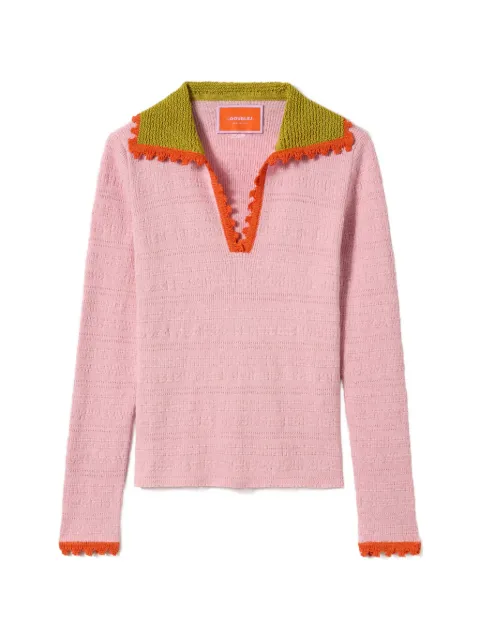 La DoubleJ picket polo jumper Pink PUL0280KNI154SOLIDPI01