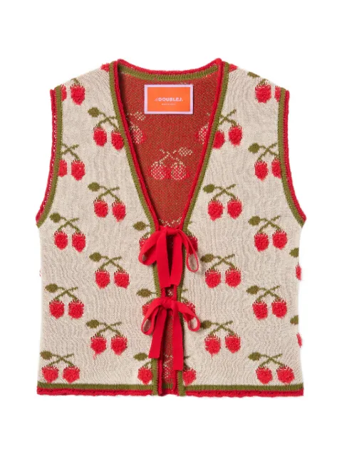 La DoubleJ cherry tie gilet Neutrals PUL0357KNI204VA482BR05
