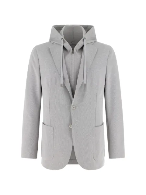 Boggi Milano Madison sweatshirt jacket in a stretch cotton blend Grey BO26P045301