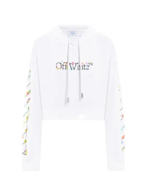 Off-White floral-print hooded knitwear White 2BB056S26FLE001