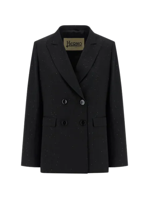 Herno sequin-appliqué double-breasted blazer Black GA000333D127879300