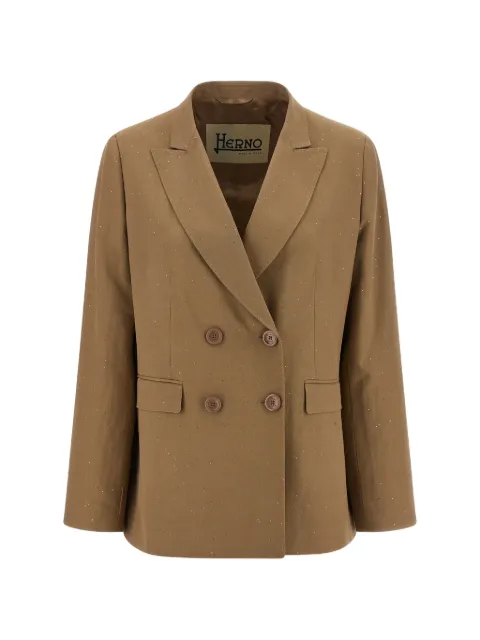 Herno double-breasted sequin blazer Brown GA000333D127872700