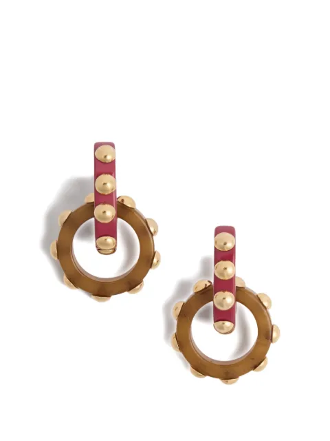 La DoubleJ studded hoop earrings Brown EAR0048POL004SOLIDGR12