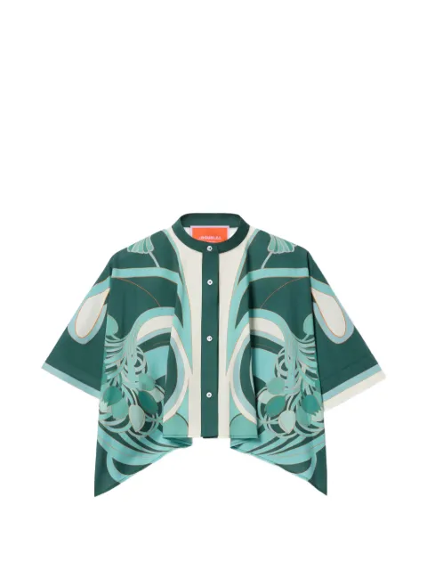 La DoubleJ mini Foulard shirt Green SHI0091COT056BTU01GR11