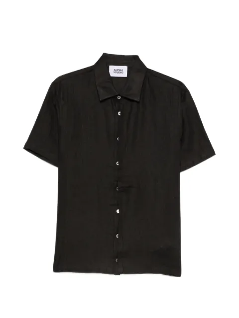 ALPHA STUDIO buttoned short-sleeve shirt Black AU5375L