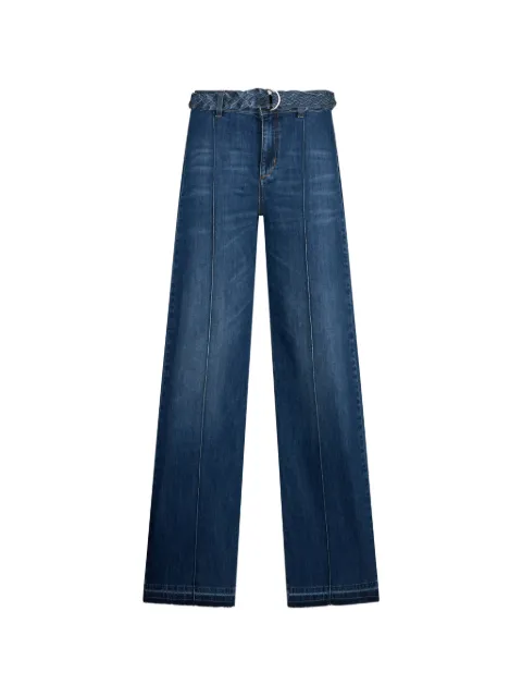 LIU JO braided-belt flared jeans Blue UA6084D027578970