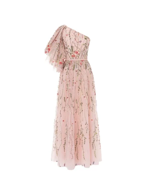 Rami Al Ali beaded one-shoulder gown maxi dress Pink RAAAW23248010