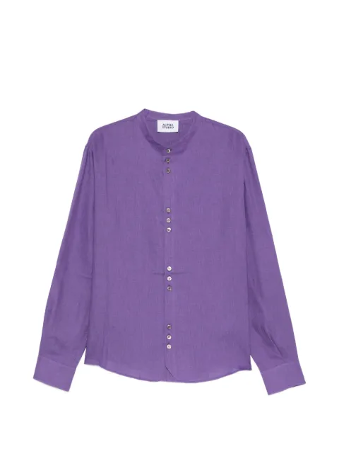 ALPHA STUDIO button collar shirt Purple AU5371L