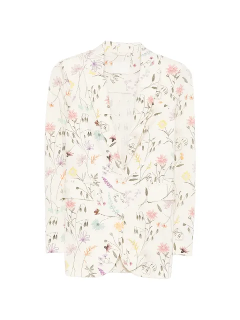 Circolo 1901 floral-print blazer Neutrals FD3951