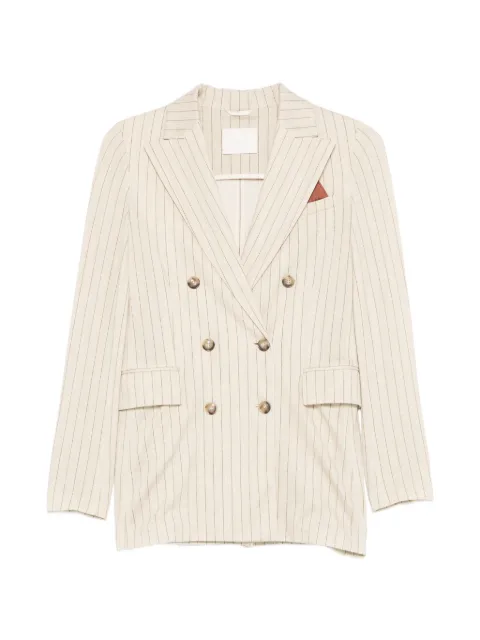 Circolo 1901 striped double-breasted blazer Neutrals FD3920