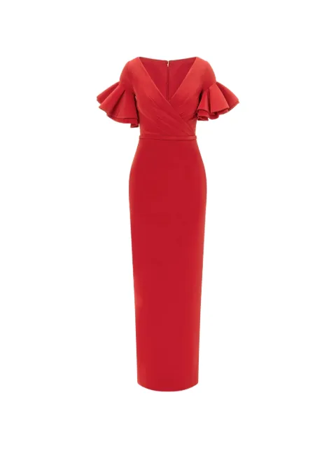 Rami Al Ali overlap ruffled maxi dress Red RAAAW23248001
