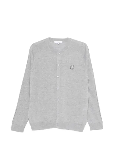 Maison Kitsuné embroidered buttoned cardigan Grey QM00500KT1181