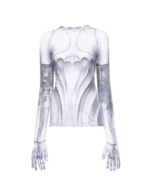 VICTOR CLAVELLY glove-detail T-shirt White ARMORGLOVES