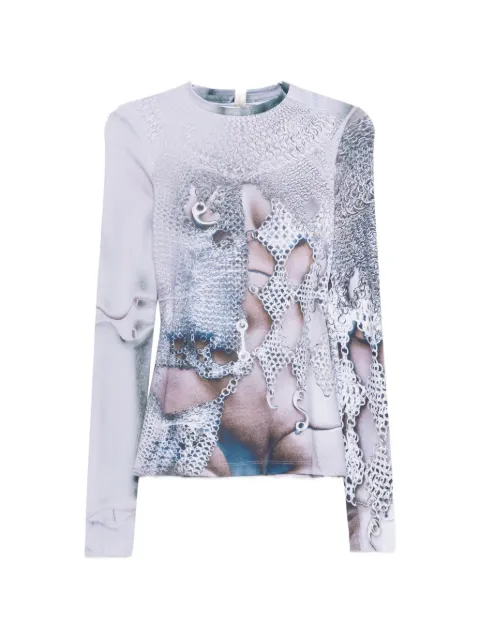 VICTOR CLAVELLY long-sleeve T-shirt Grey GLITCHCLOWN