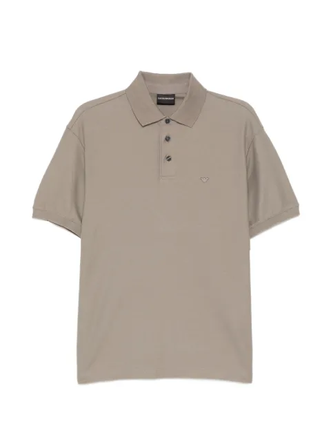 Emporio Armani logo-embroidered polo shirt Neutrals EM005251AF10497
