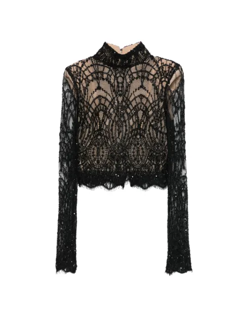 M.Marquise lace sequin blouse Black NOURBLACK